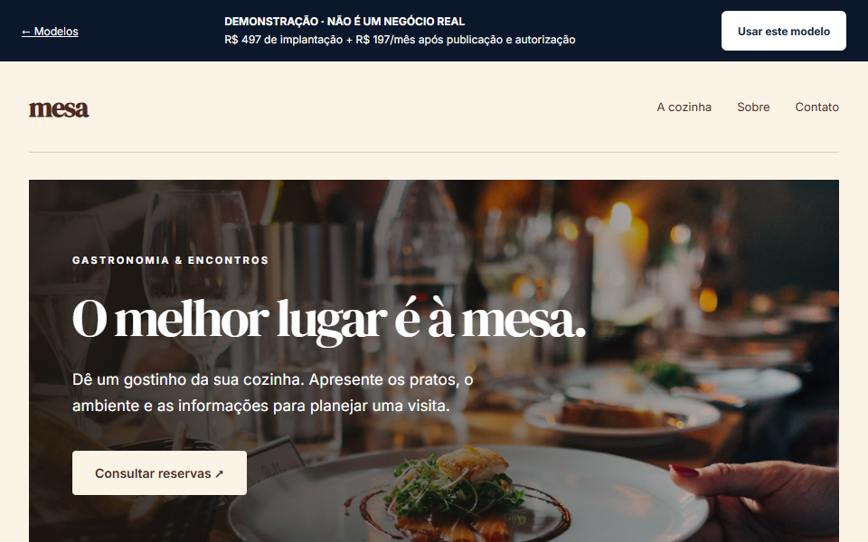 Demonstração do modelo Mesa