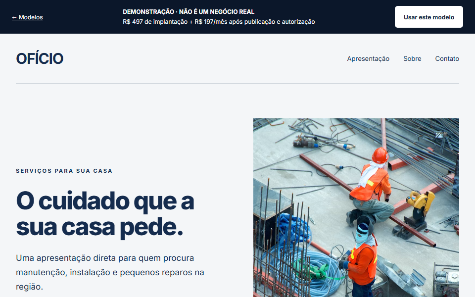 Demonstração do modelo Ofício
